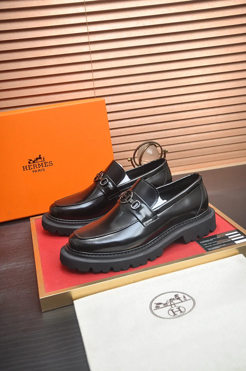 Men's men's shoes 💰720💶【[Hermes HERMES】】(High-end Niuli) New 🍀 HERMES - top version of classic casual leather shoes! Made of imported original cowhide, the inner top layer is comfortable cowhide lining! Original wear-resistant rubber foam outsole! High quality products! Code number 38-45 (45 customized)